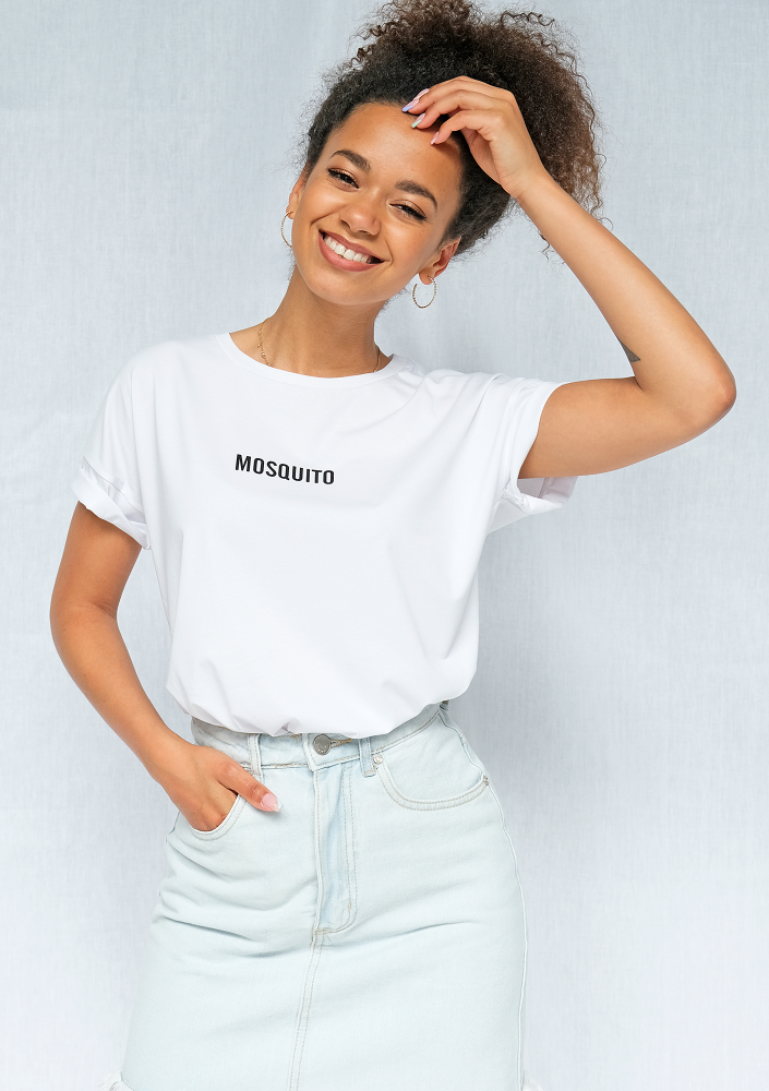 T-shirt basic z logo biały