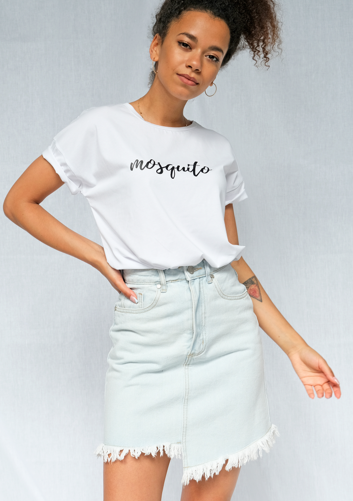 T-shirt " handwriting logo" Biały ILM