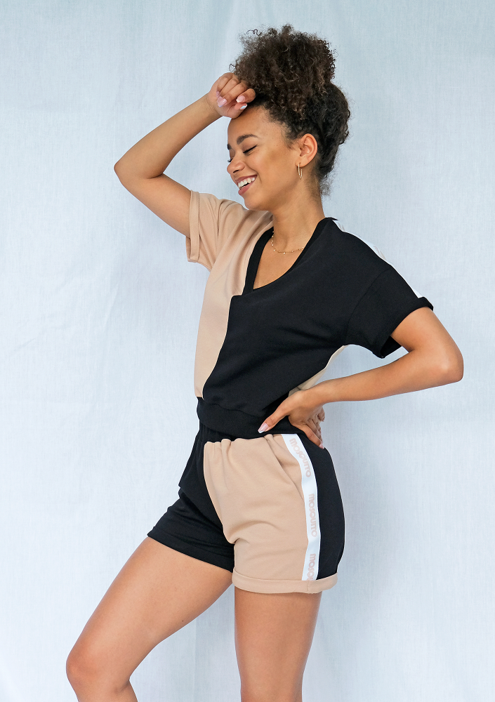 Szorty dresowe z lampasem Latte ILM