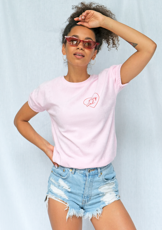 Koszulka z dzianiny frotte różowa ILM