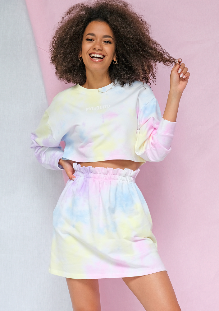 Bluza cropped ręcznie barwiona metodą diy pastel ILM