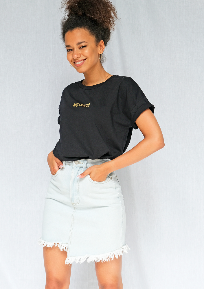 T-shirt basic Gold logo Czarny ILM