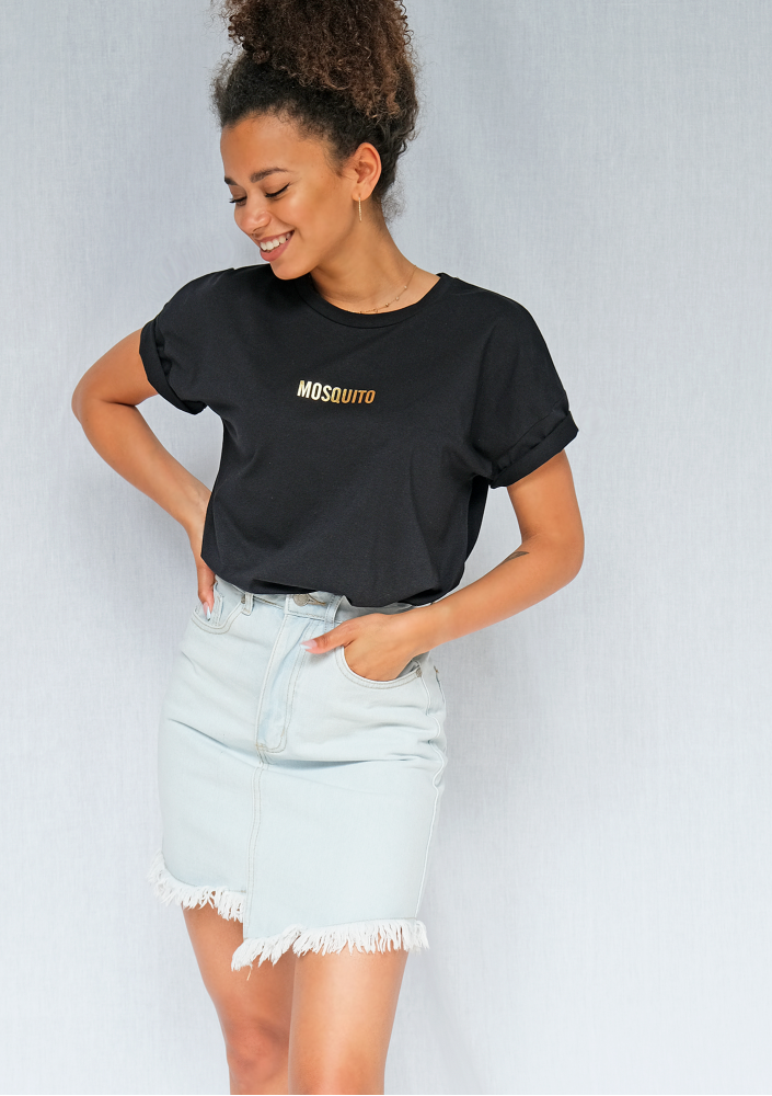 T-shirt basic Gold logo Czarny ILM