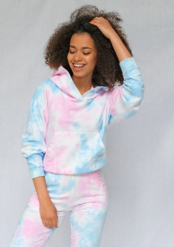 Bluza kangurka ręcznie barwiona metodą diy pastel