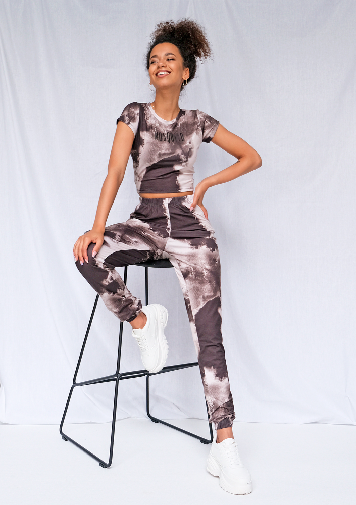 Komplet z topem tie dye black ILM