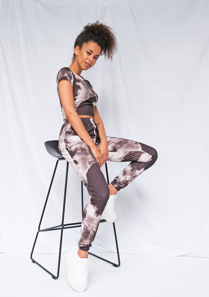 Komplet z topem tie dye black ILM