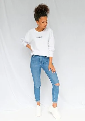 Bluza basic z logo biała ILM