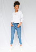 Basic - gold logo sweatshirt white