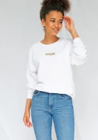 Basic - gold logo sweatshirt white