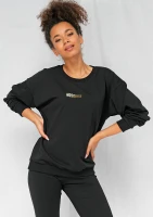 Basic - gold logo sweatshirt black