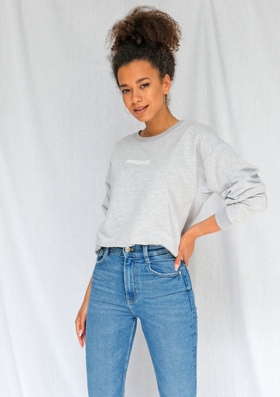 Bluza basic z logo szara ILM