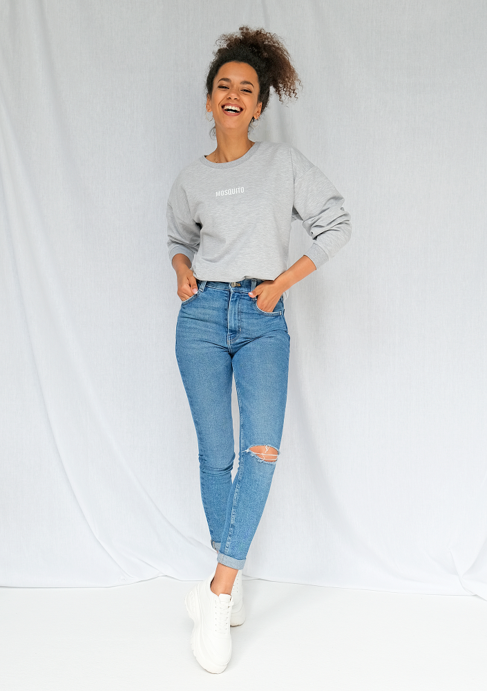 Bluza basic z logo szara ILM