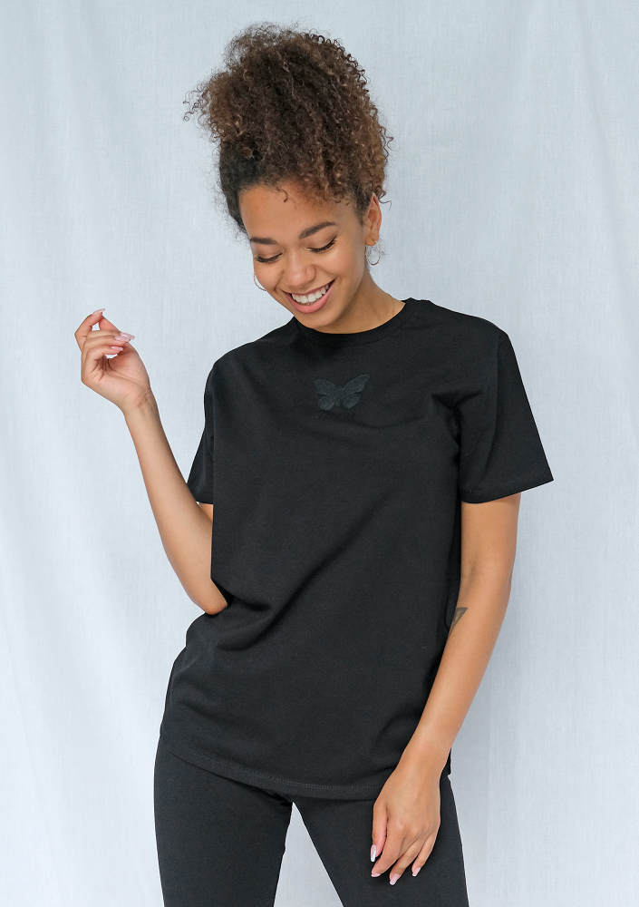 Koszulka butterfly logo czarna ILM