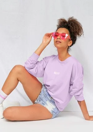 Bluza basic z logo lila ILM