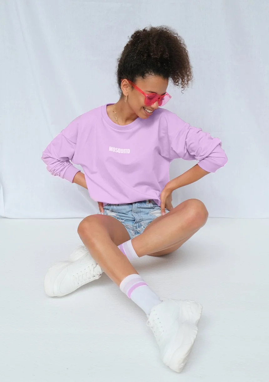 Bluza basic z logo lila ILM