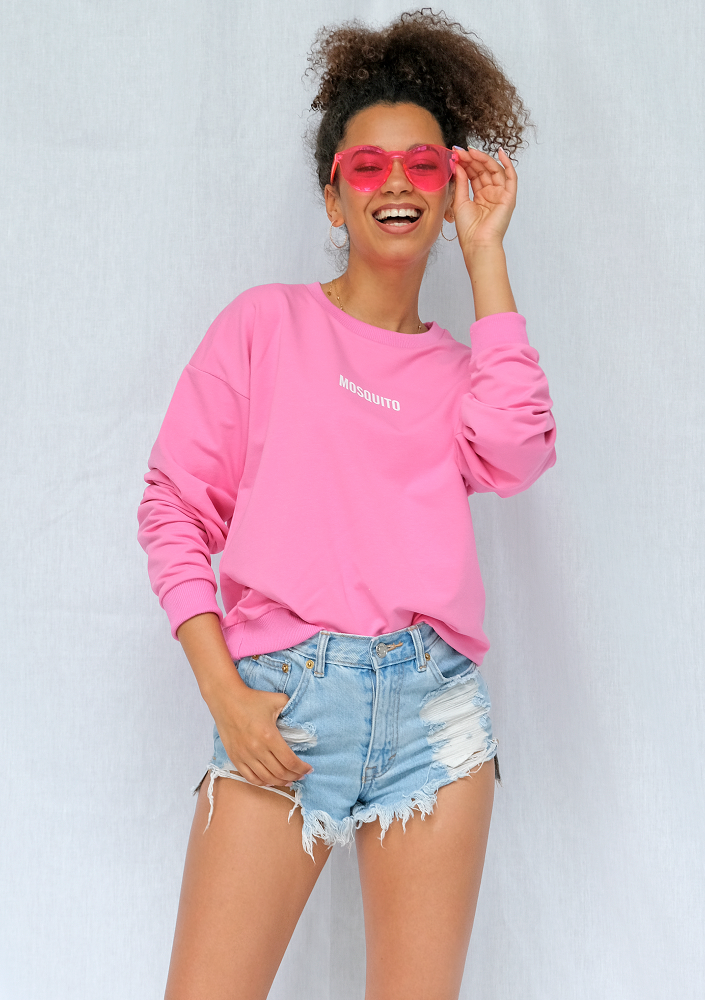 Bluza basic z logo fuksja ILM