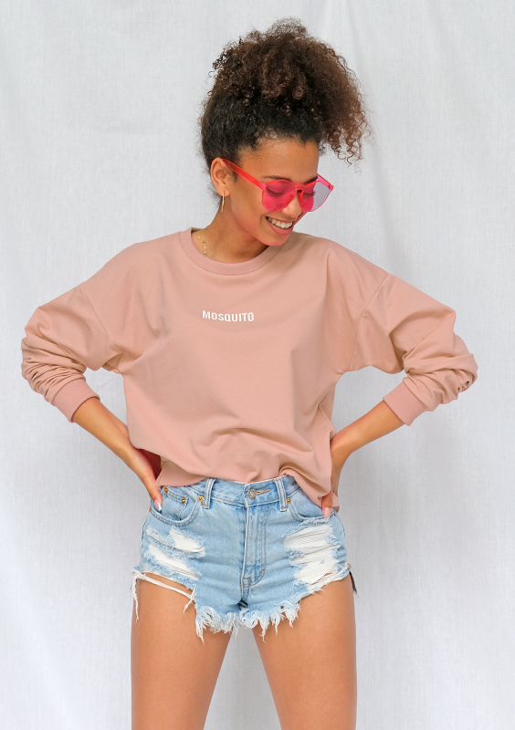 Bluza basic z logo taupe ILM