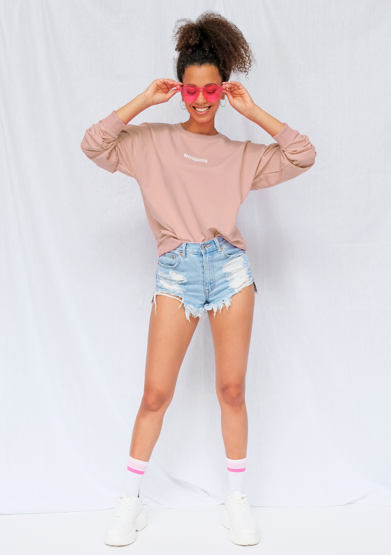 Bluza basic z logo taupe ILM