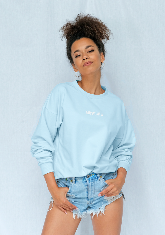 Bluza basic z logo błękitna ILM