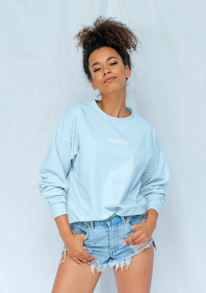 Bluza basic z logo błękitna ILM