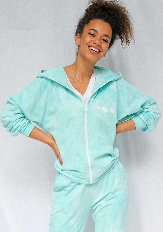 Bluza rozpinana z efektem sprania miętowa ILM