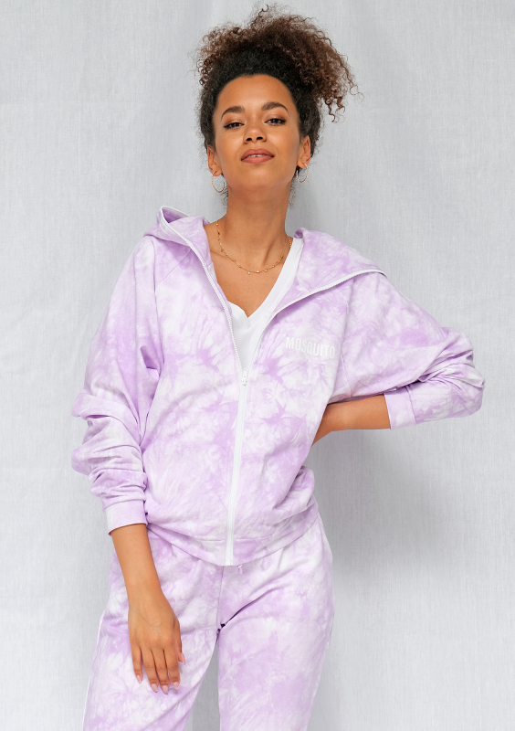 Bluza rozpinana z efektem sprania lila ILM