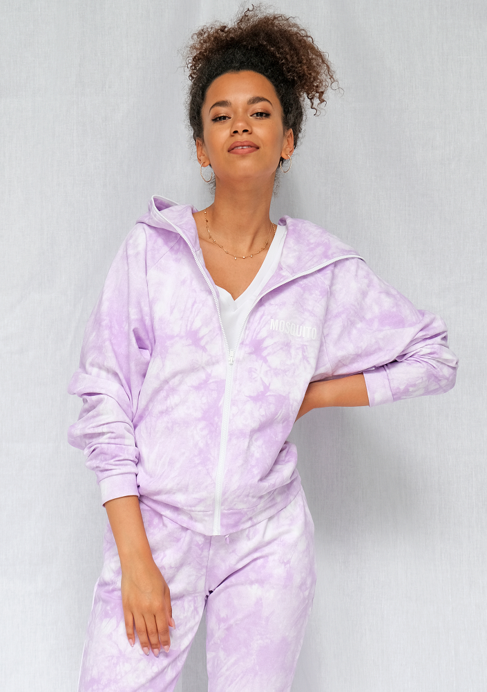Bluza rozpinana z efektem sprania lila ILM
