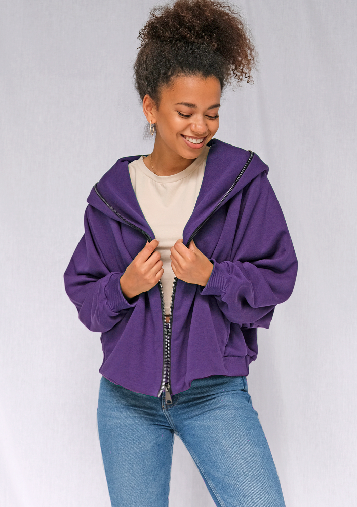 Rozpinana bluza o luźnym kroju fioletowa ILM