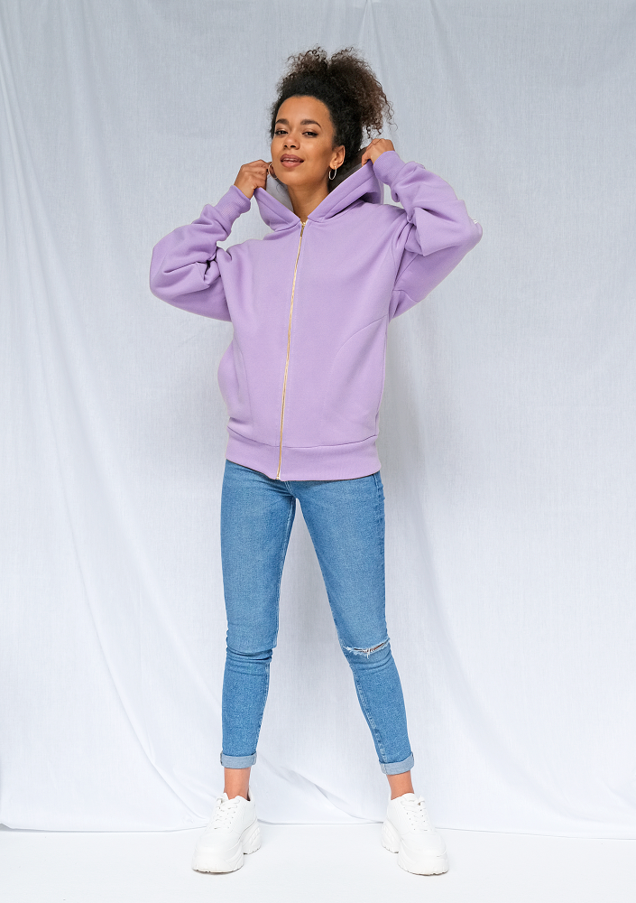 Rozpinana bluza z lampasem gold żakard lila ILM