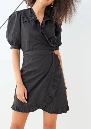 Kopertowa sukienka w popeliny czarna