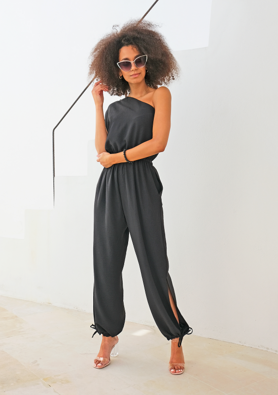 Kombinezon na jedno ramię czarny