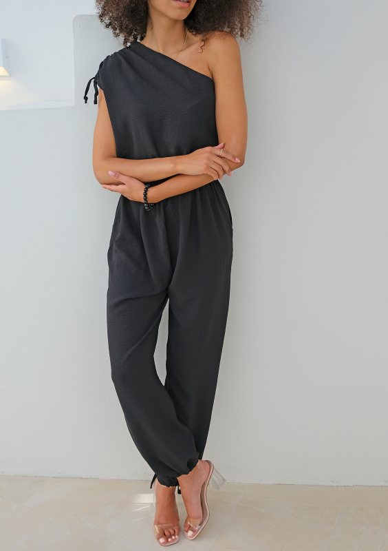 Kombinezon na jedno ramię czarny