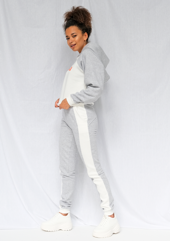 Spodnie dresowe ze wstawką szare ILM