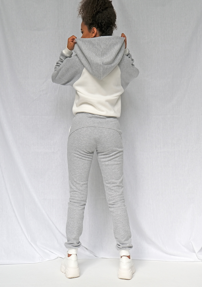 Bluza z kapturem orange logo szara ILM