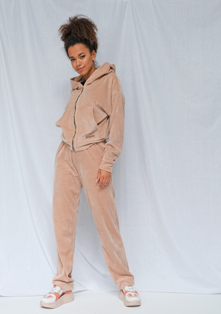 Welurowe spodnie z szeroką nogawką ILM