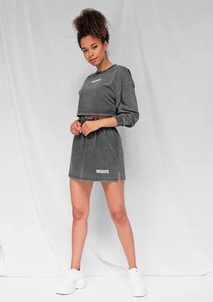 Spódniczka z bawełny denim czarna ILM