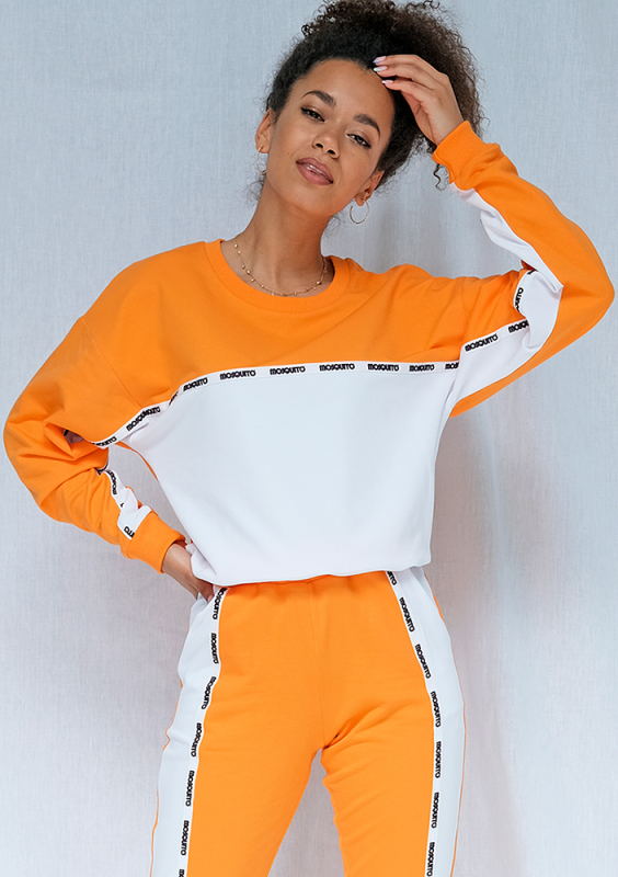 Bluza two colors z lampasem pomarańczowa ILM