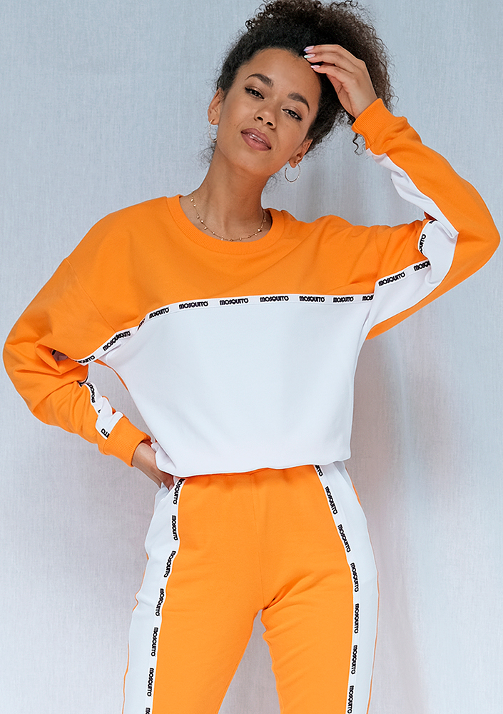 Bluza two colors z lampasem pomarańczowa ILM