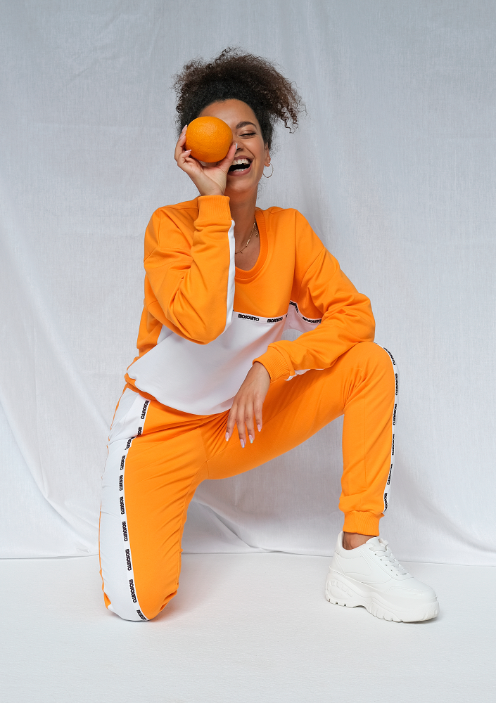 Bluza two colors z lampasem pomarańczowa ILM