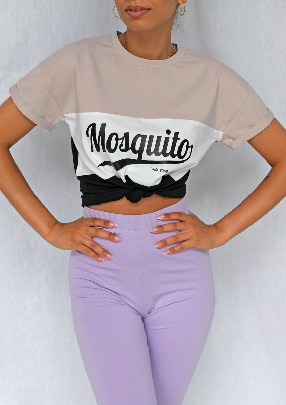 T-shirt ze wstawką beige ILM