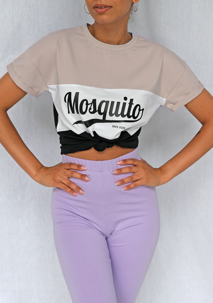 T-shirt ze wstawką beige ILM