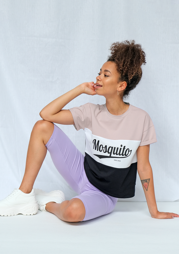 T-shirt ze wstawką beige ILM