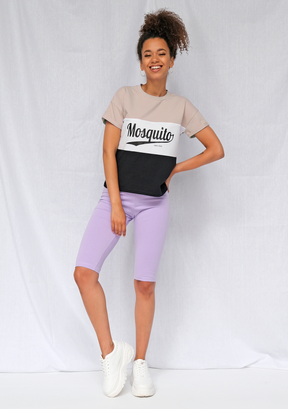 T-shirt ze wstawką beige ILM