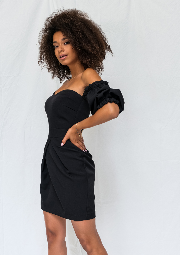 Gorsetowa sukienka tulipan czarna