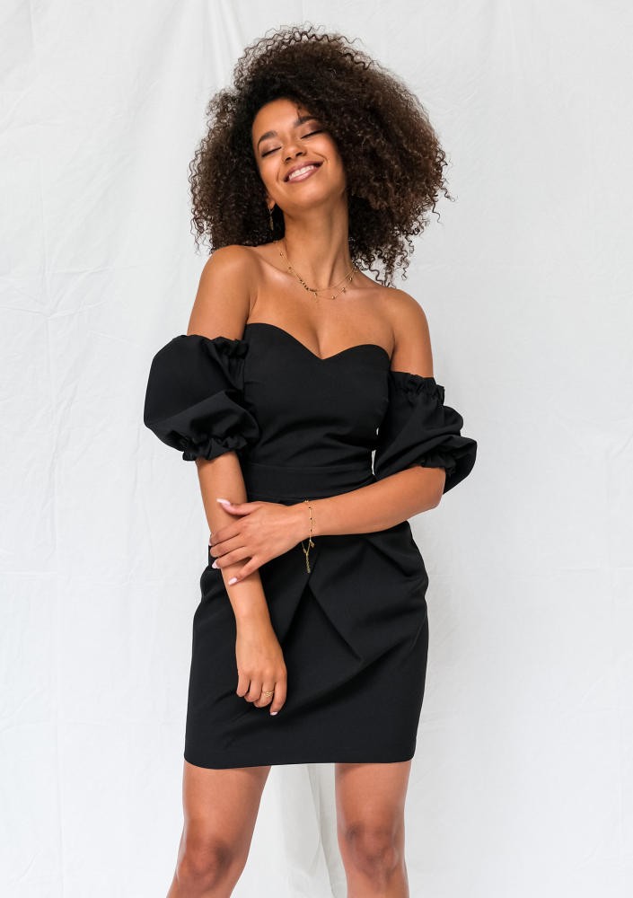 Gorsetowa sukienka tulipan czarna