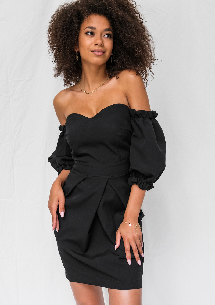 Gorsetowa sukienka tulipan czarna