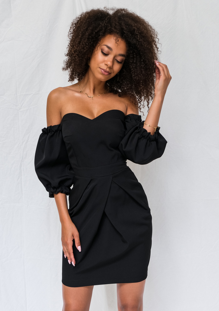 Gorsetowa sukienka tulipan czarna