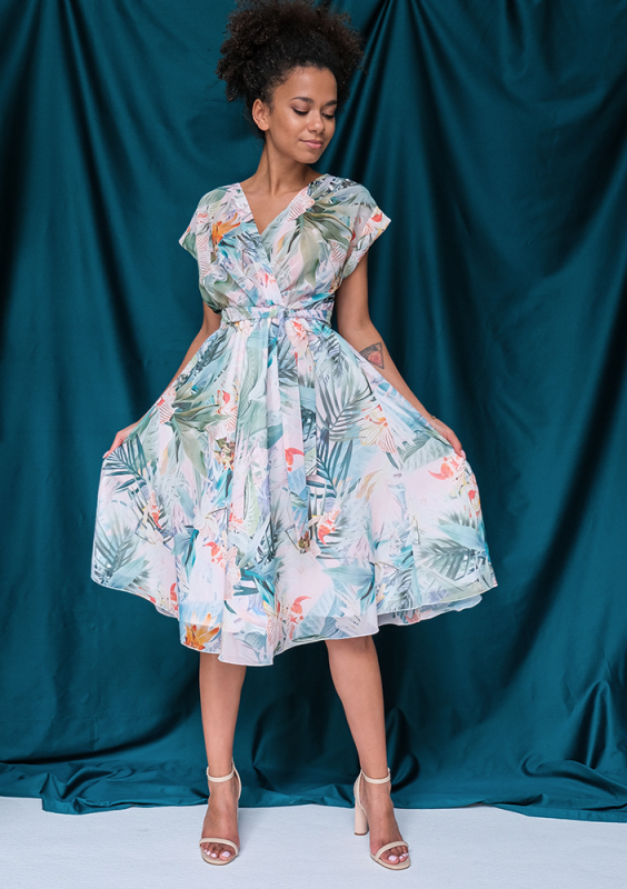 Sukienka z szyfonu pastel exotic