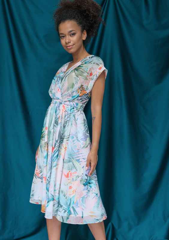 Sukienka z szyfonu pastel exotic