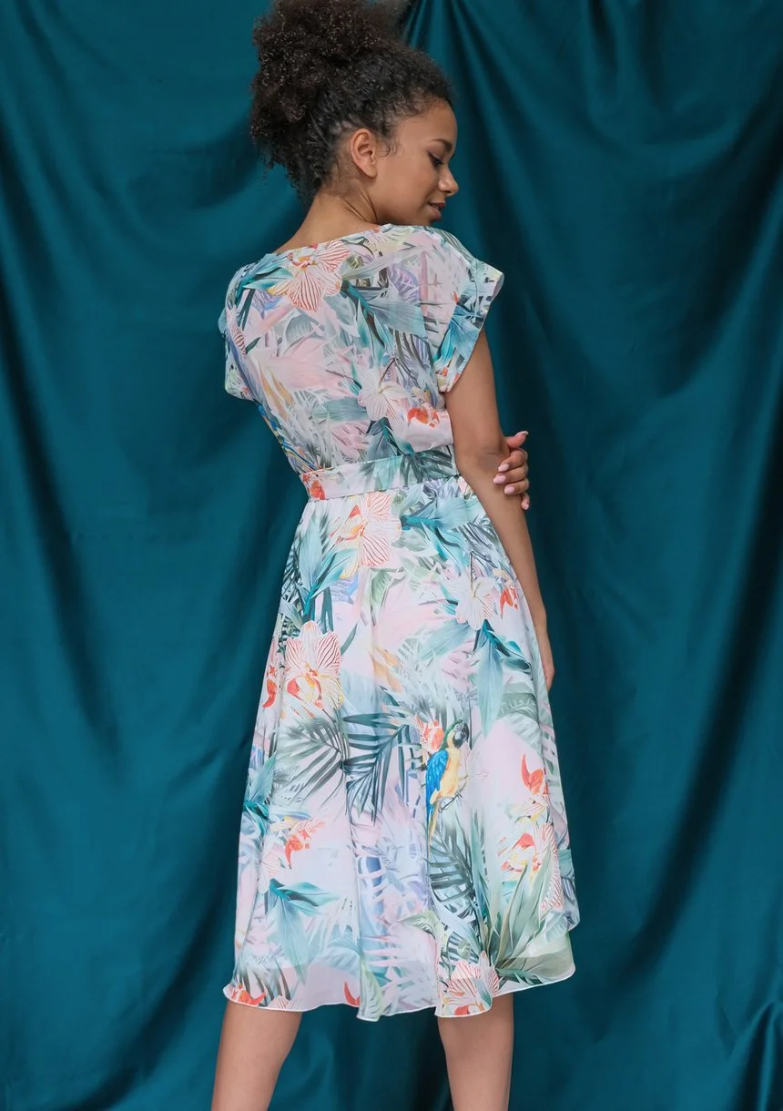 Sukienka z szyfonu pastel exotic